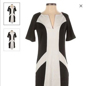 NWT Gretchen Scott black and white jersey dress